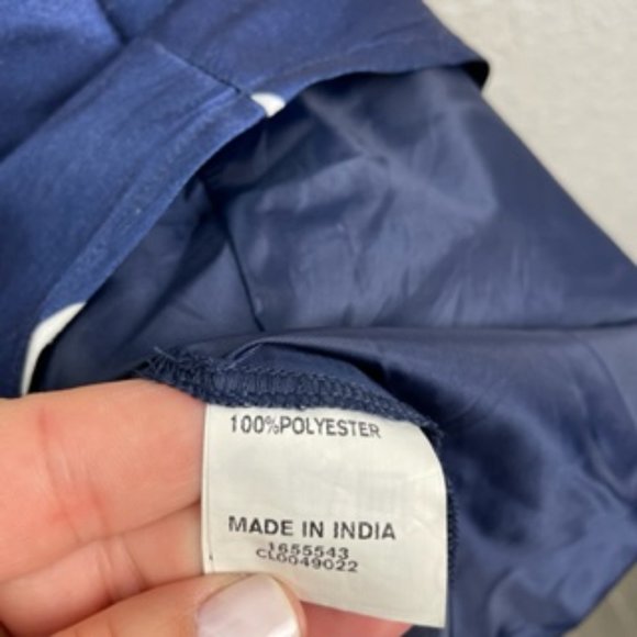 eShakti Custom Womens 8 Medium Navy Blue White Polka Dot Dress Sleeveless Lined - Picture 6 of 9